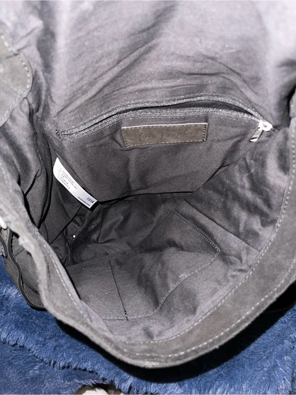 Free People Black Suede Flap Backpack